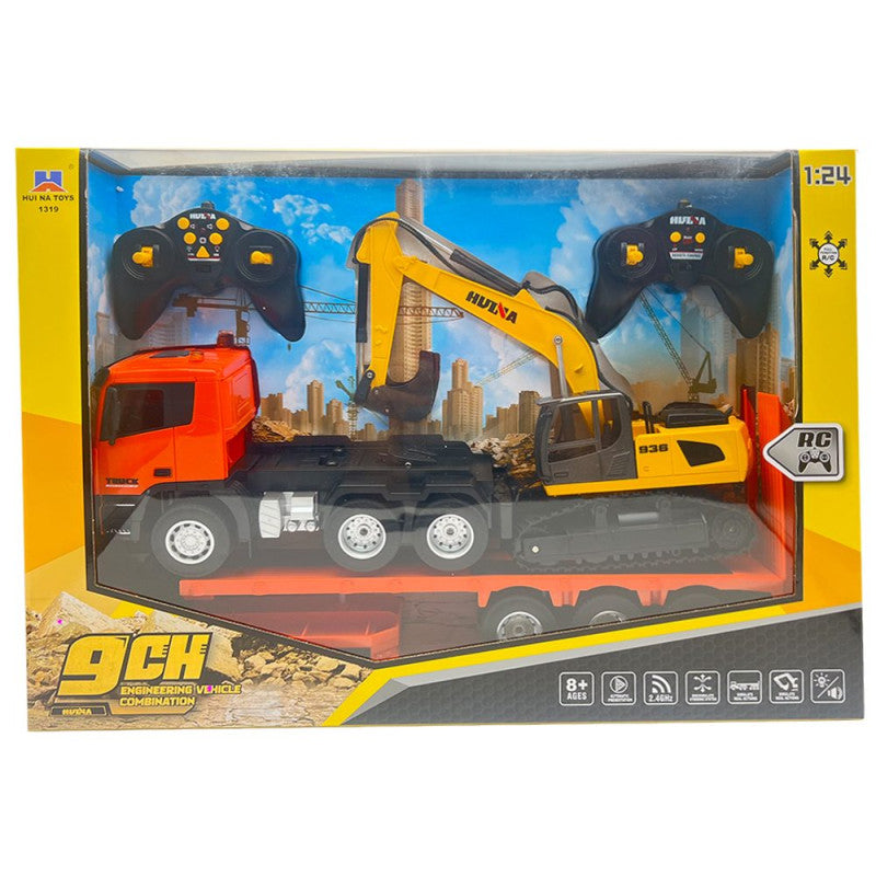 Huina 1319 1:24 RC Excavator Flatbed Truck Kit Combo (2024 Model )