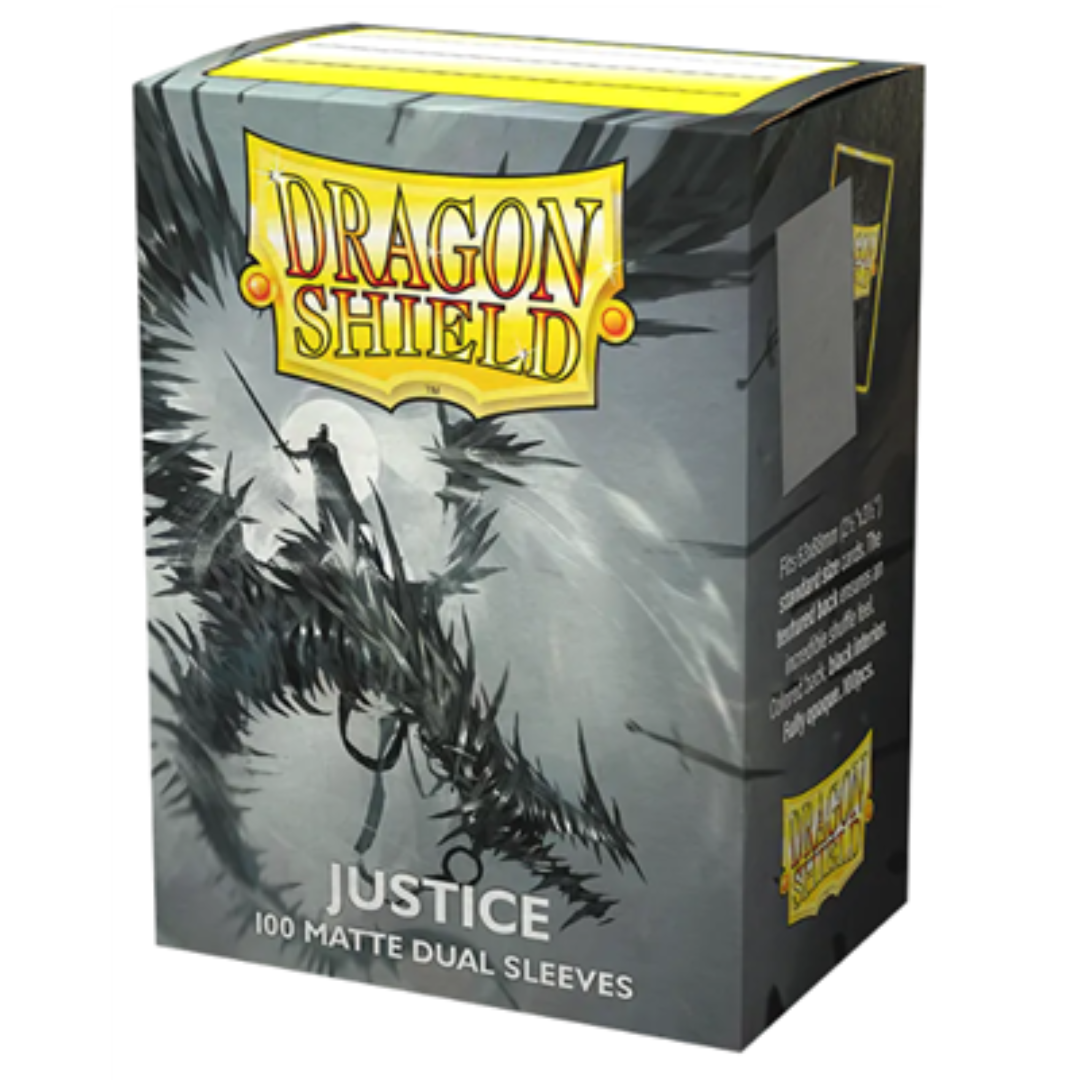 Dragon Shield: Card Sleeves – "Justice" (Grey/Silver) – Matte Dual