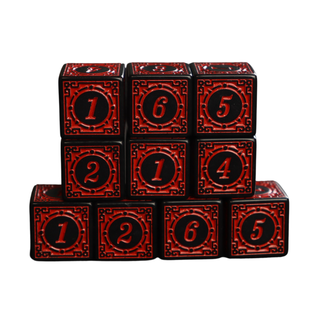 Fantasy style 6 Sided Dice - 10 pcs set