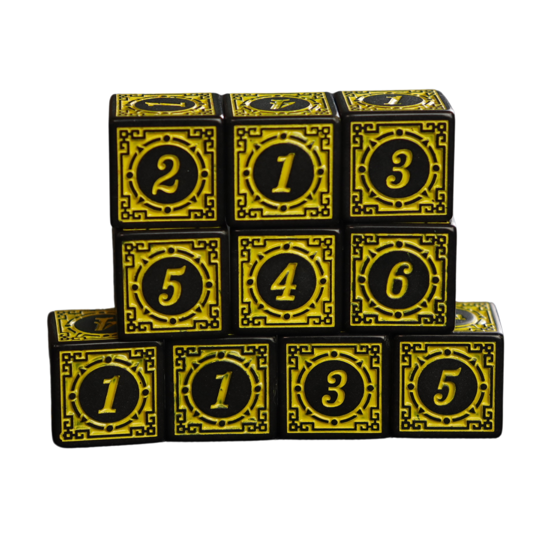 Fantasy style 6 Sided Dice - 10 pcs set