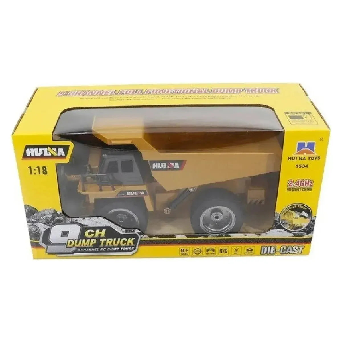 Huina 1534 1:18 Nine-channel Semi-alloy Remote Control Dump Truck