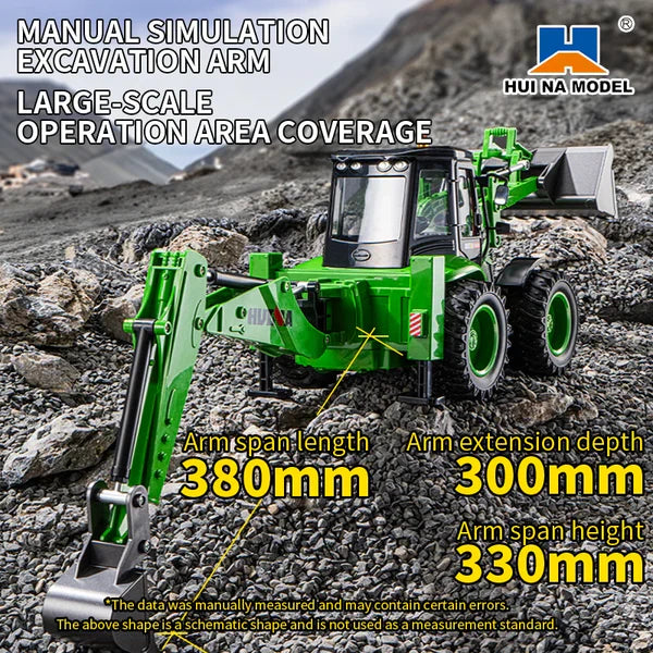 HUINA 1/14 1579 Remote Control Backhoe Loader/Excavator 2.4G 9CH (2024 Model)