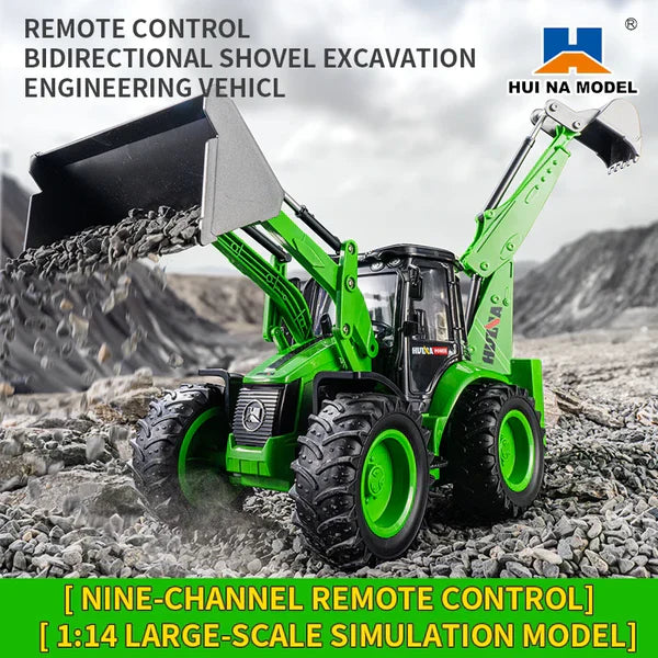 HUINA 1/14 1579 Remote Control Backhoe Loader/Excavator 2.4G 9CH (2024 Model)
