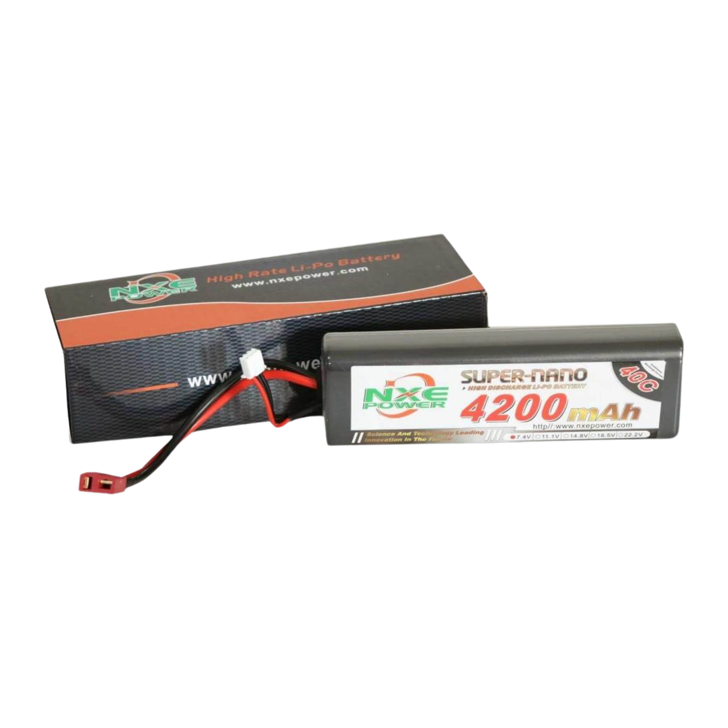 NXE 7.4v 4200mah 40c Round Hard Case Deans Battery