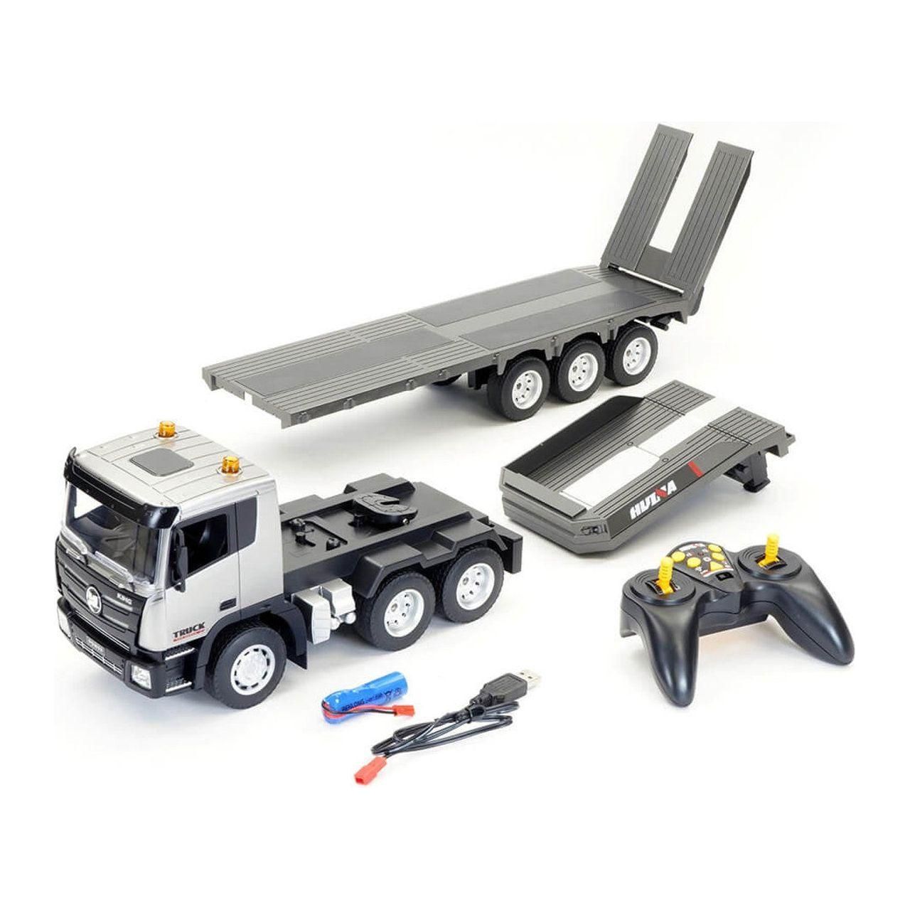 Huina 1318 1:24 Rc Trailer Truck Tractor 2.4g Remote Control Construction Flatbed