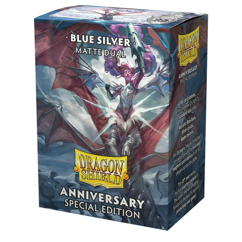 Dragon Shield TCG Card Sleeves Matte Dual Cobalt and Silver - Anniversary Special Edition