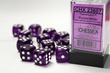 Chessex 16mm D6 Dice Block Translucent Purple/White