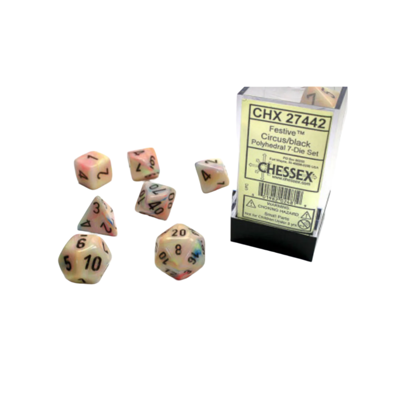 Chessex Polyhedral 7-Die Set - Festive Circus