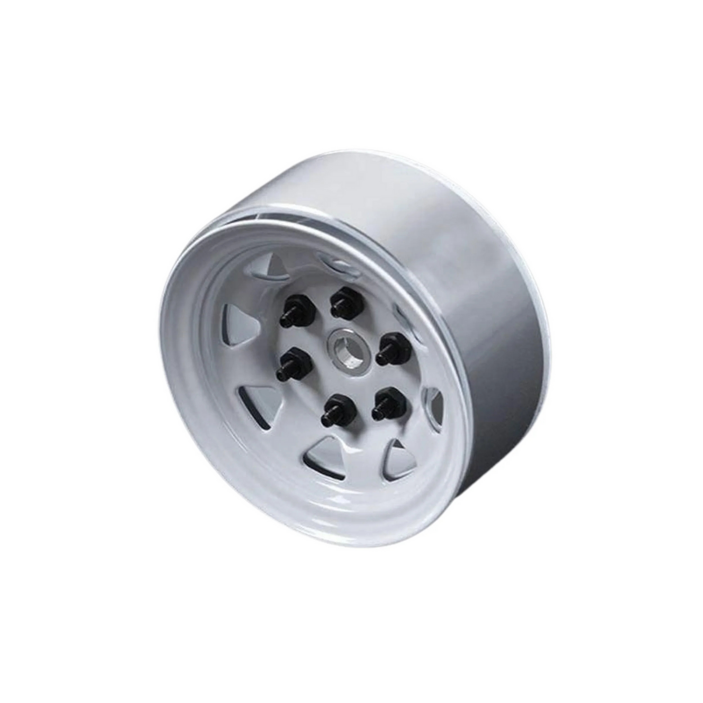 4x Stamped Steel 1.55" Stock White Beadlock Wheels