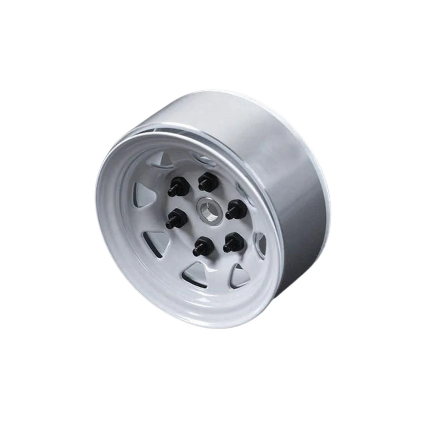 4x Stamped Steel 1.55" Stock White Beadlock Wheels