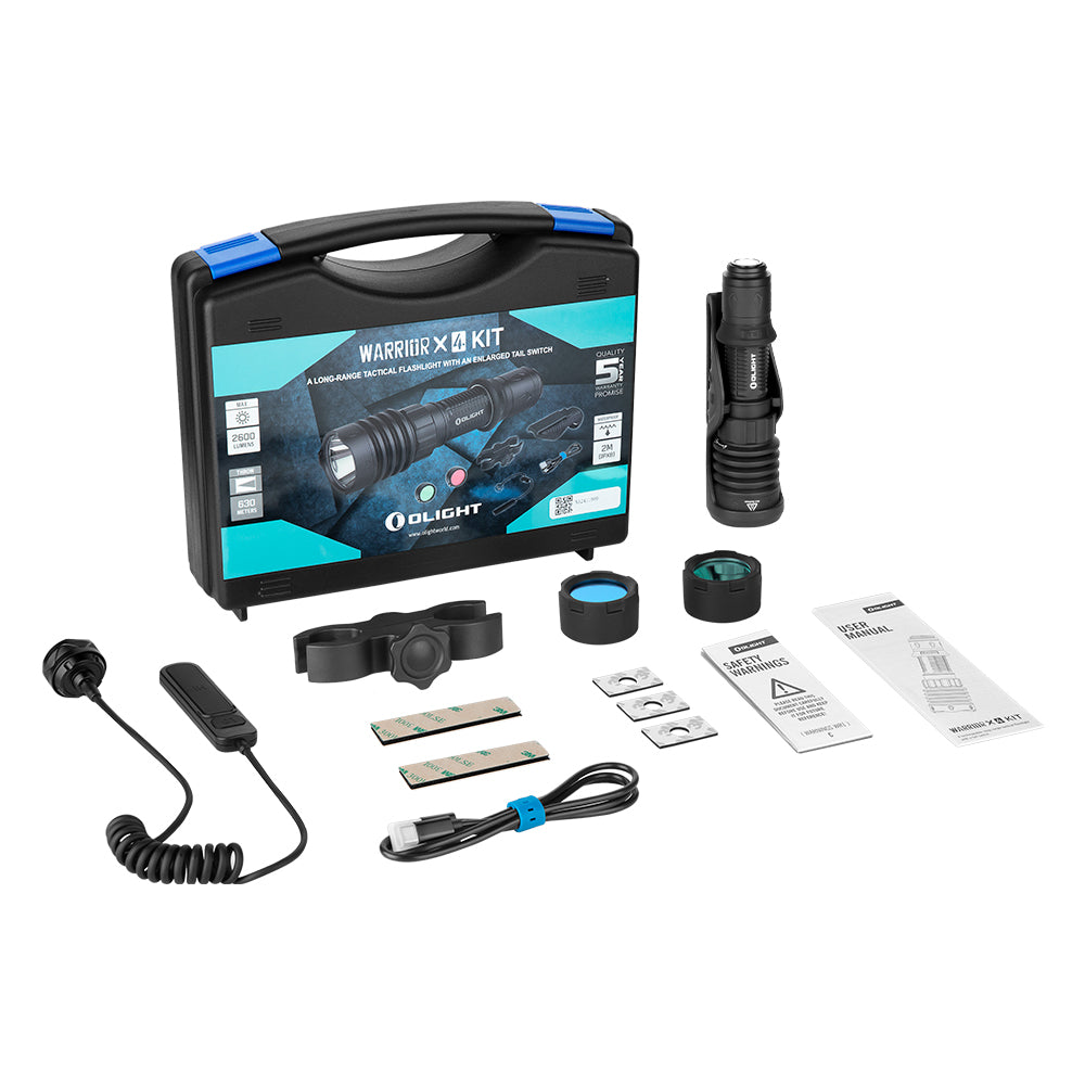 Olight Warrior X 4 Kit Rechargeable LED Tactical Flashlight Hunting Kit-Olight-ProHobbies