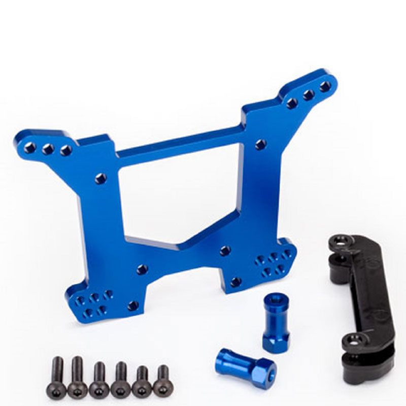 TRAXXAS SHOCK TOWER REAR 7075-T6 ALUMBLUE-ANOD / BODY MOUNT BRACKET - 6738X