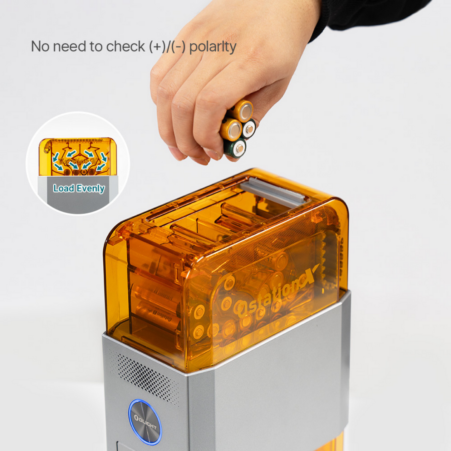 Olight Ostation X Automatic 3-in-1 Rechargeable AA Battery Charger, Tester&Organizer