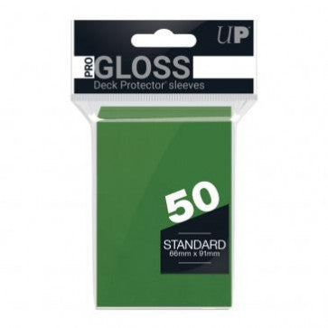 Ultra Pro 50ct Pro-Gloss Standard Deck Protector Sleeves Green (WSL)-UltraPro-ProHobbies