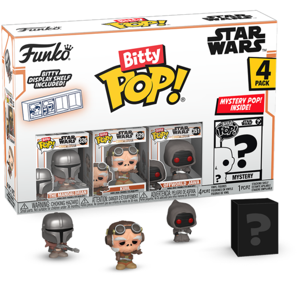 Star Wars: The Mandalorian - Mystery Bitty Pop! Vinyl Figure 4-Pack (The Mandalorian, Kuiil, Offworld Jawa)