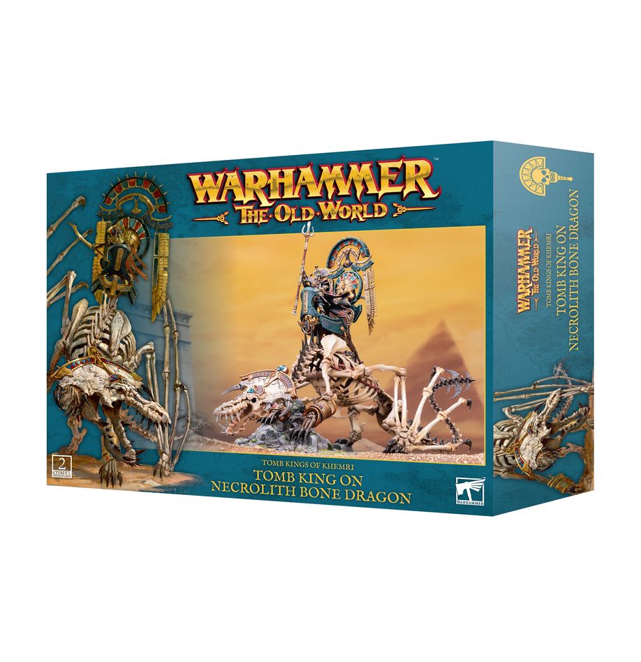 Warhammer The Old World: Tomb King/Liche Priest on Necrolith Bone Dragon