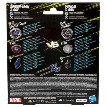 
                  
                    Beyblade X Marvel Collab: Spider-Man 3-60F vs. Venom 3-80N
                  
                