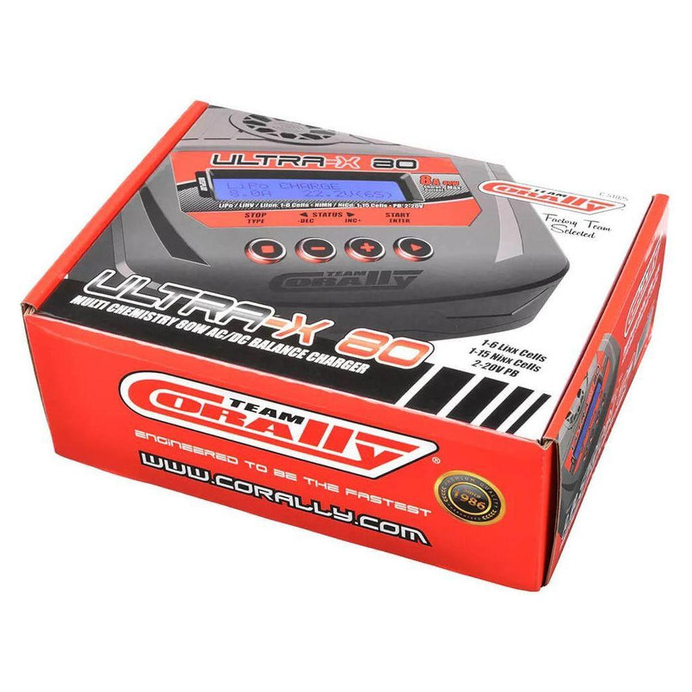 Team Corally - Ultra-X 80 - AC/DC Balance Charger - 80W - 1-6S Lixx - 1-15 Nixx - 2-20V PB - AU Version-GT POWER-ProHobbies