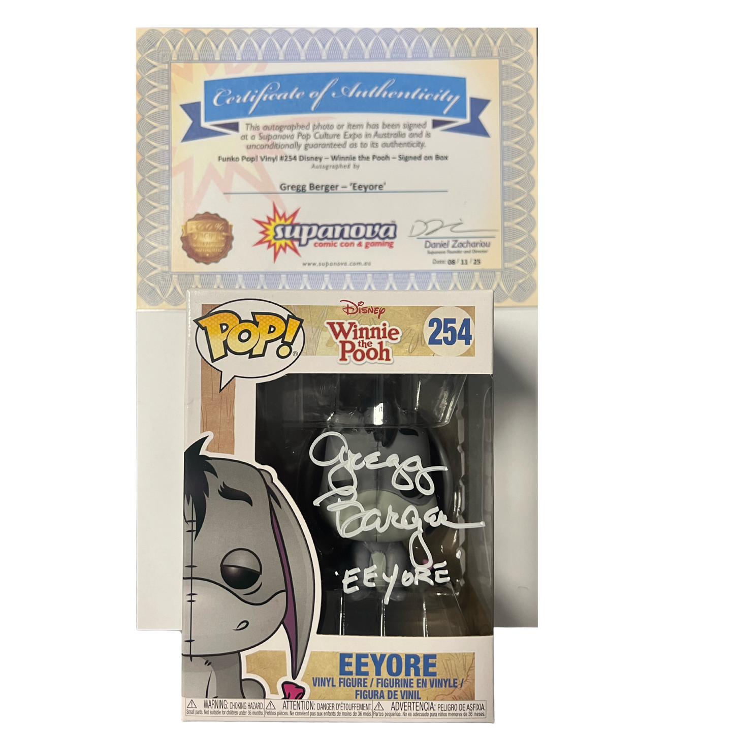 
                  
                    Winnie the Pooh - Eeyore Pop! Vinyl - Signed Edition with Certificate of Authenticity by Gregg Berger
                  
                