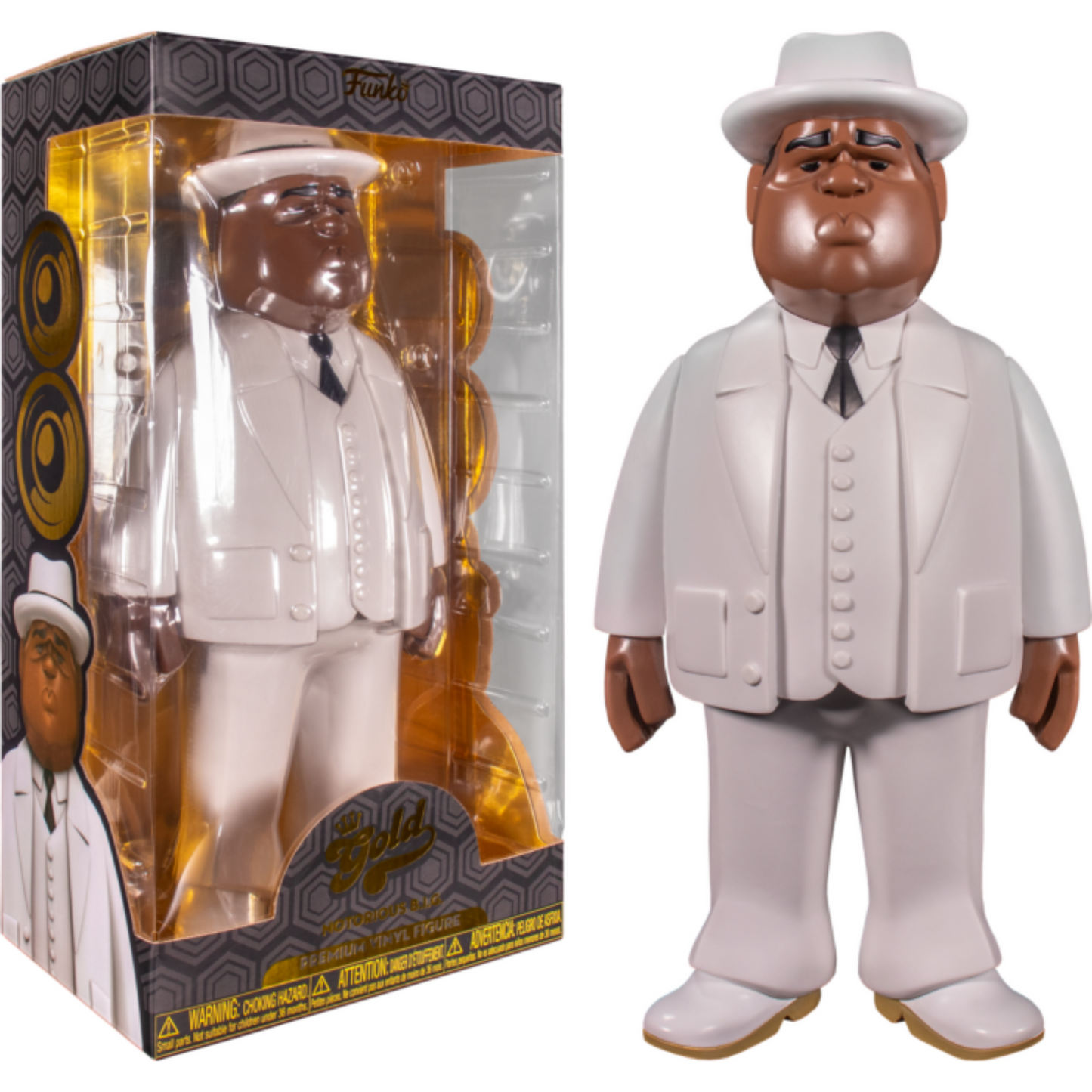 Notorious B.I.G. - Notorious B.I.G in White Suit 12" Gold Premium Vinyl Figure