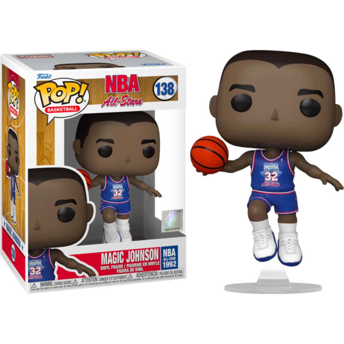 NBA Basketball - Magic Johnson Blue 1991 All Star Jersey Pop! Vinyl Figure