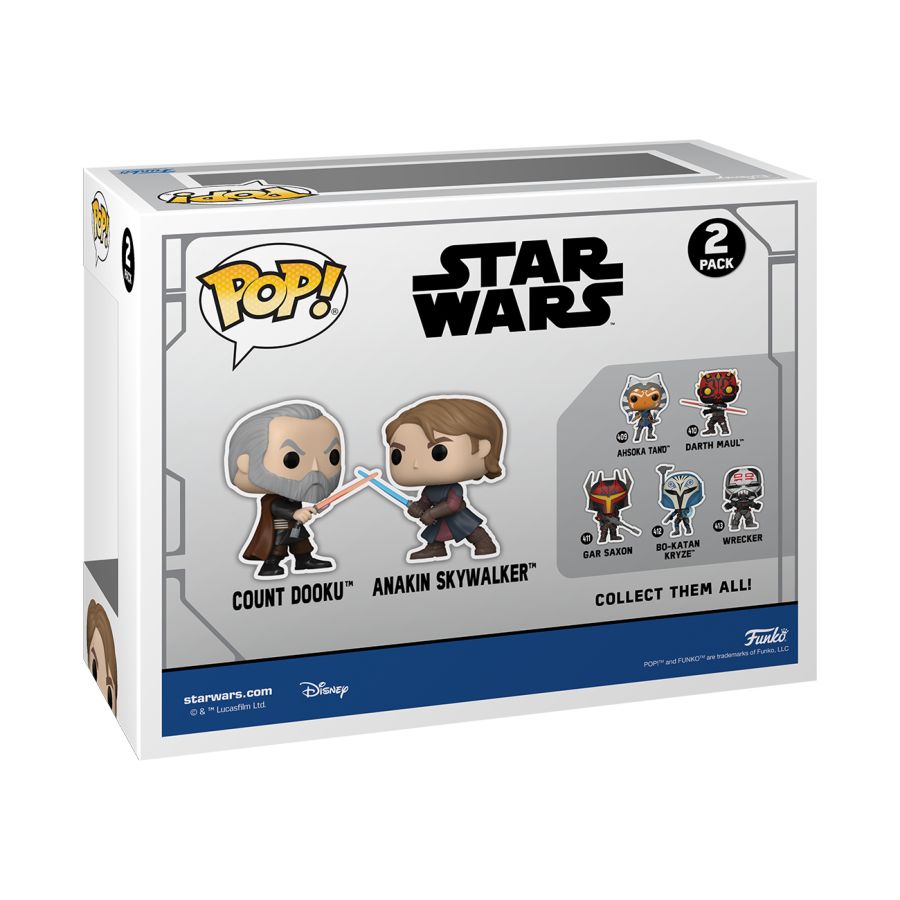 
                  
                    Star Wars: The Clone Wars - Anakin Skywalker Vs Count Dooku US Exclusive Pop! Vinyl 2-Pack [RS]
                  
                