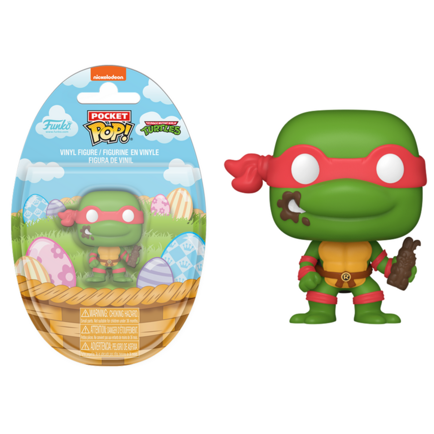 Teenage Mutant Ninja Turtles - Raphael with Chocolate Easter Bunny Pocket Pop! Vinyl Figure
