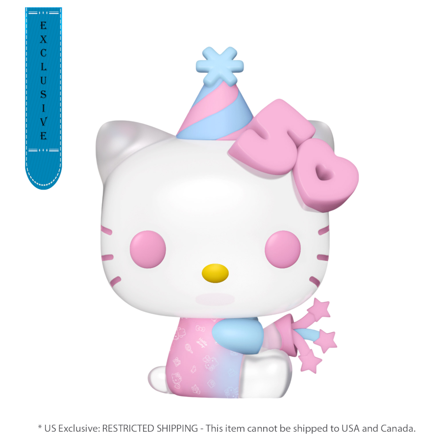 Hello Kitty 50th - Hello Kitty with Party Hat Exclusive Pop! Vinyl [RS]-Collectible figure-Funko POP-ProHobbies