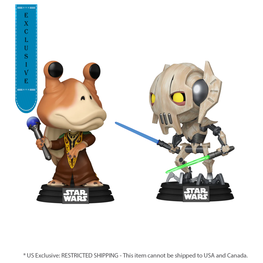 Star Wars: Clone Wars - Jar Jar Binks Vs General Grievous US Exclusive Pop! Vinyl 2-Pack [RS]-IKON-ProHobbies