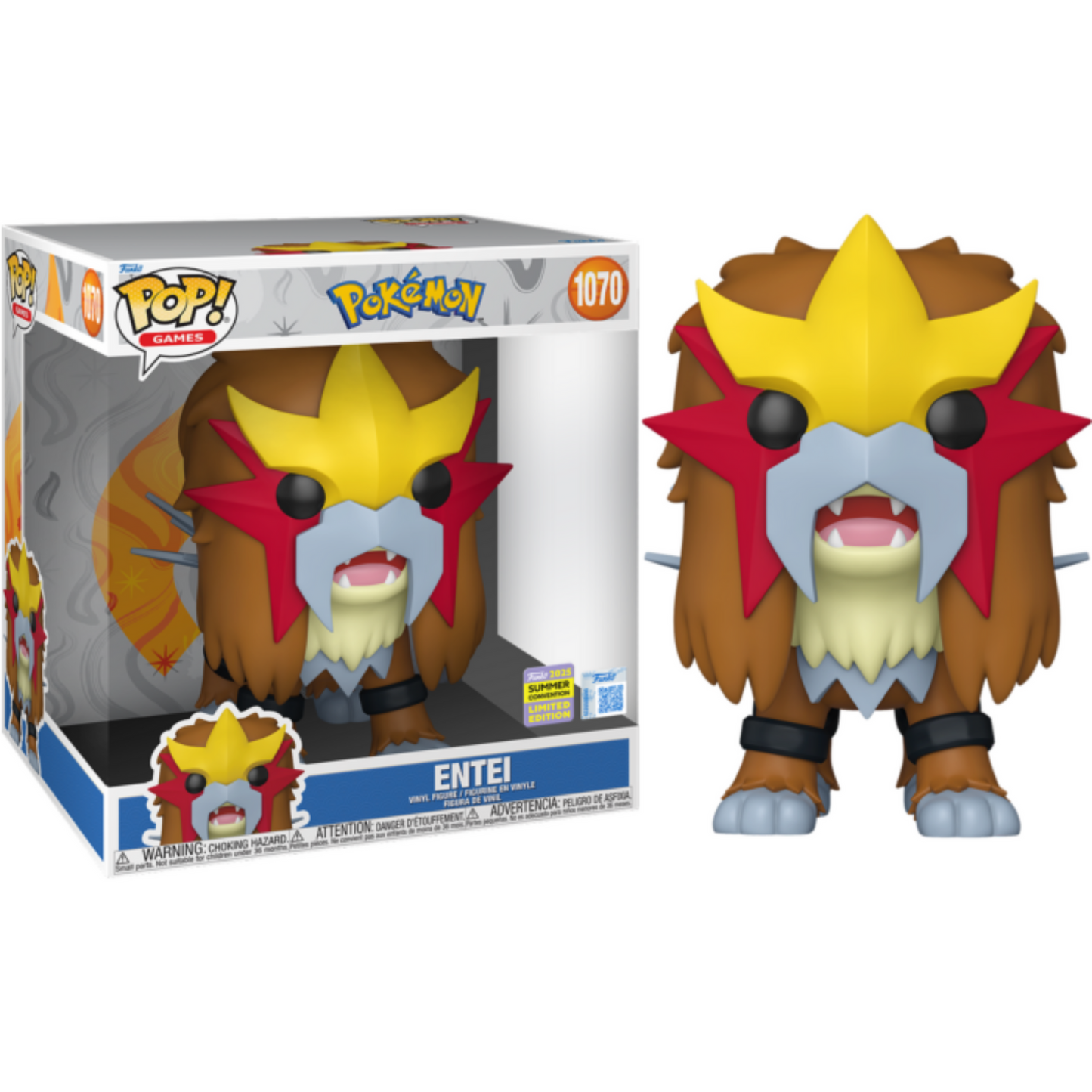 Pokemon - Entei 10" Jumbo Pop! Vinyl Figure (2025 Summer Convention Exclusive)