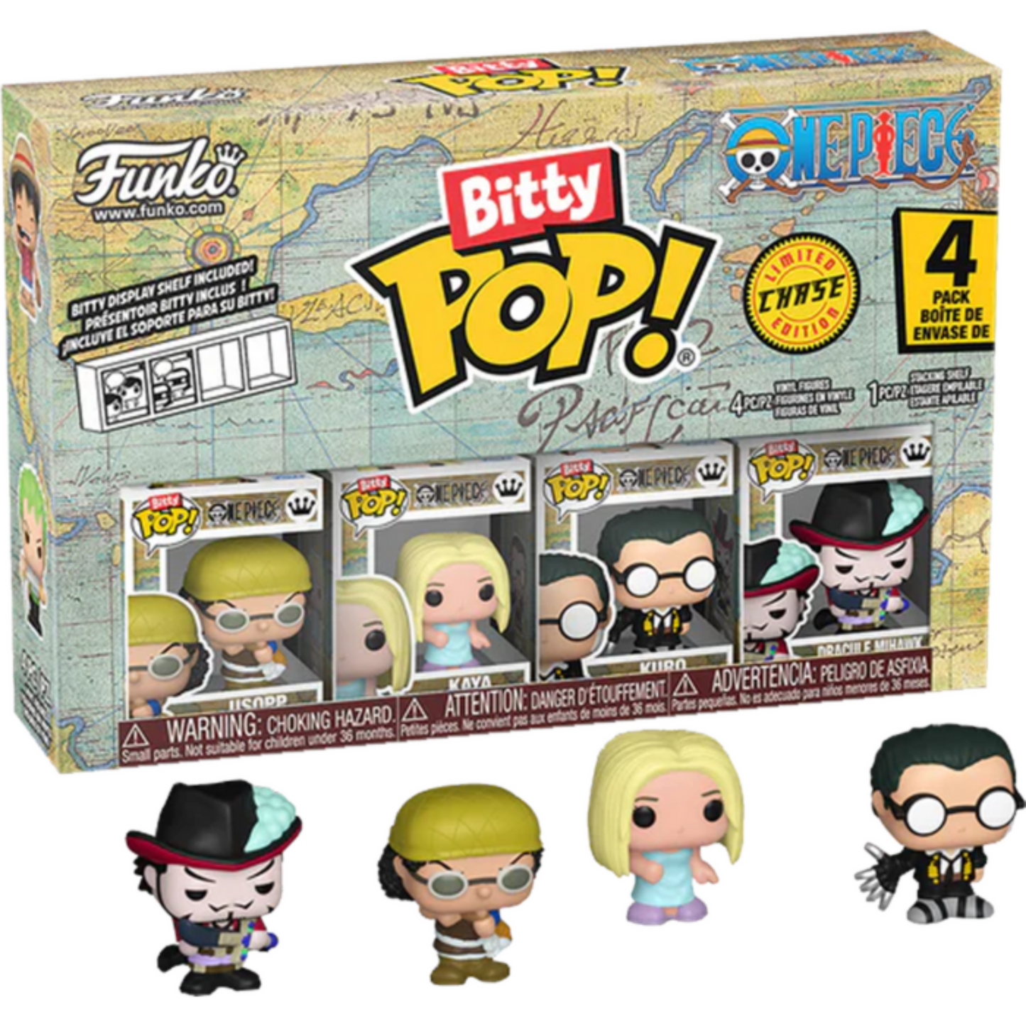 One Piece - Usopp, Kaya, Kuro & Chase Bitty Pop! Vinyl Figure 4-Pack
