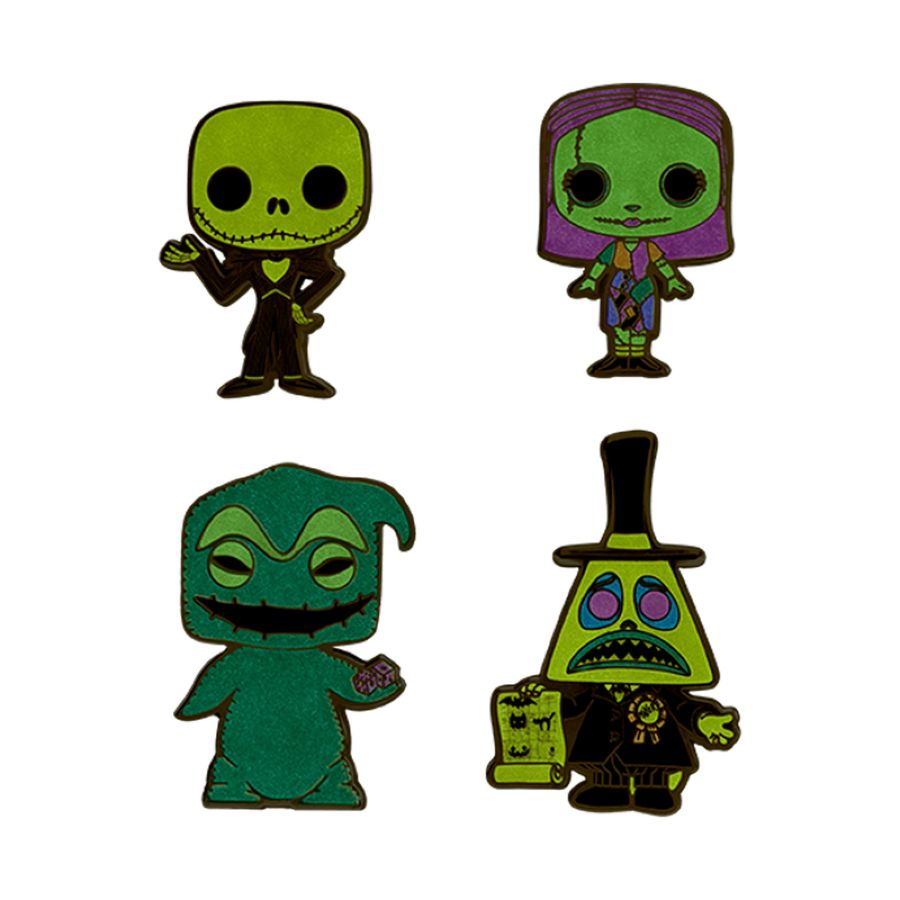 The Nightmare Before Christmas - Blacklight Enamel Pin Set 4Pk