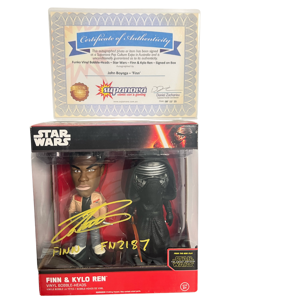 
                  
                    Star Wars - Finn & Kylo Ren Episode VII The Force Awakens (Signed Edition with Certificate of Authenticity by John Boyega)
                  
                