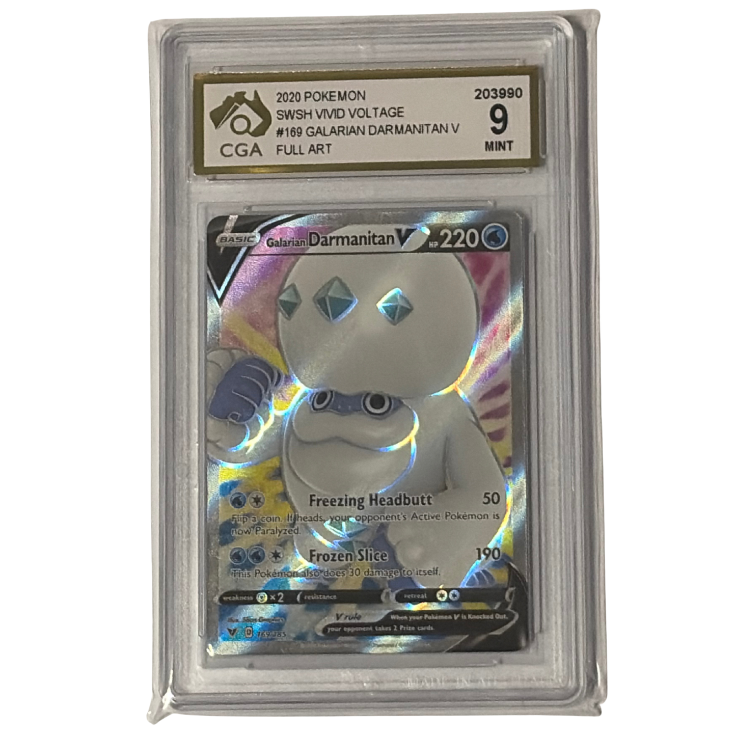 
                  
                    CGA Graded Pokemon Sword & Shield: Vivid Voltage #169 Galarian Darmanitan V - Graded 9
                  
                