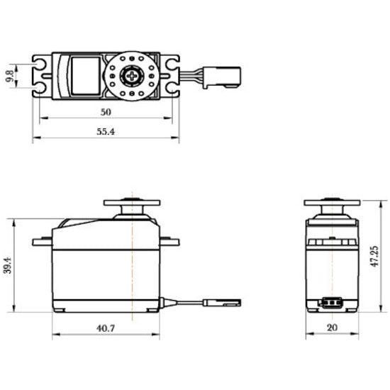 Savox 7.2kg Standard Plus Metal Geared Servo-Savox-ProHobbies