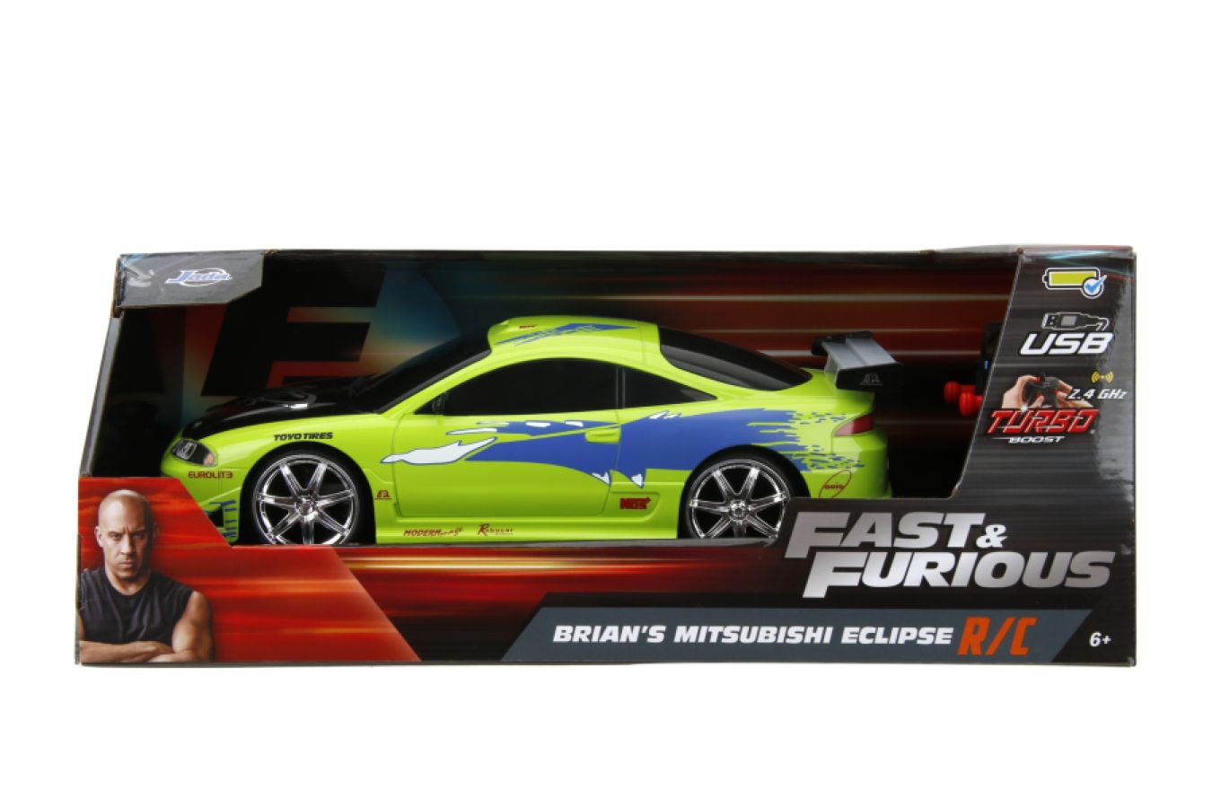 
                  
                    Fast and Furious - 1995 Mitsubishi Eclipse 1:16 Scale Remote Control Car
                  
                