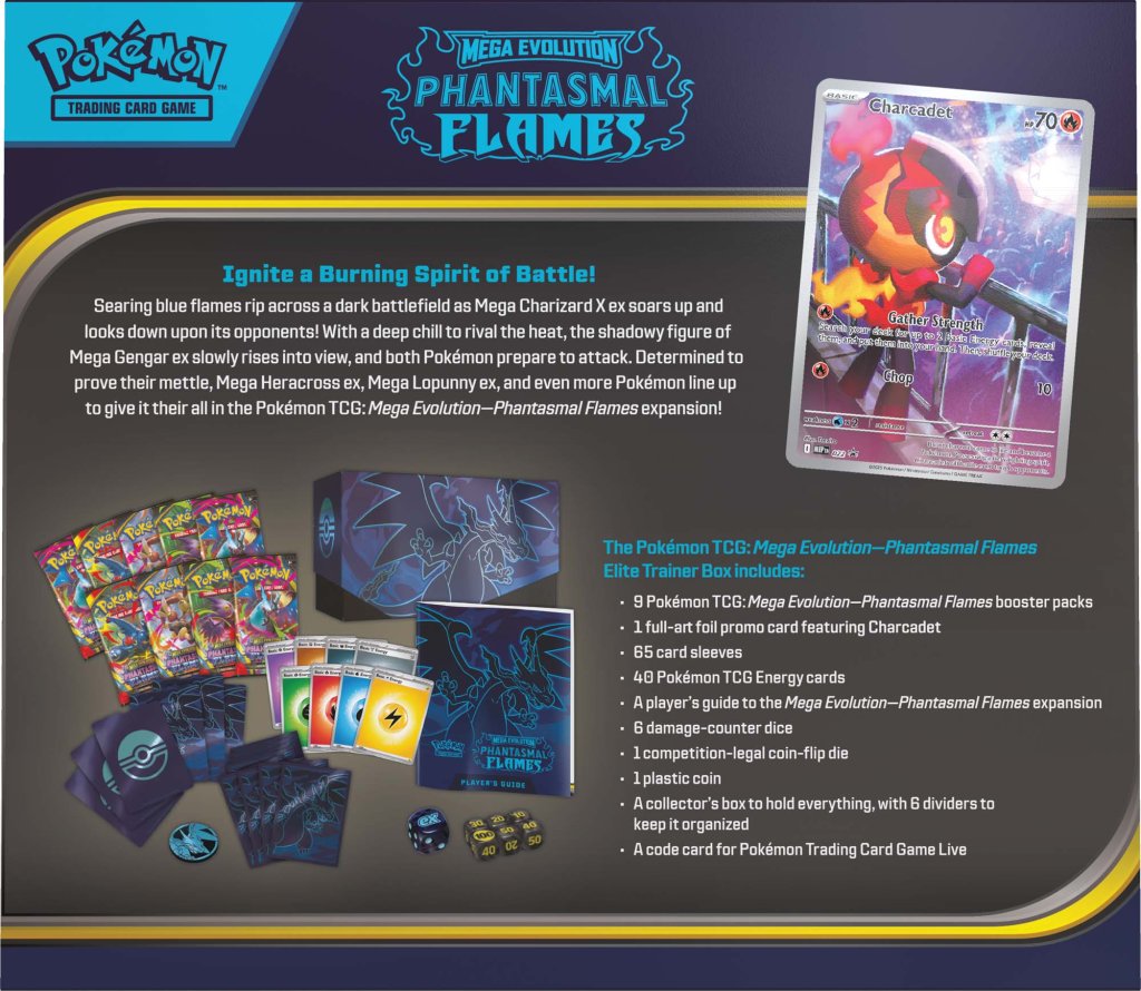 
                  
                    Pokemon TCG: Mega Evolution - Phantasmal Flames Elite Trainer Box
                  
                