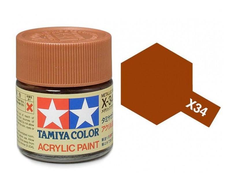 TAMIYA ACRYLIC MINI X-34 METAL. BROWN-Tamiya-ProHobbies