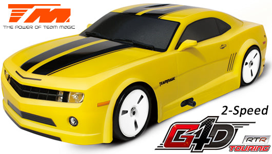 
                  
                    TEAM MAGIC 1/10 NITRO - 4WD TOURING CAMARO RTR - PULL START - 2-SPEED
                  
                