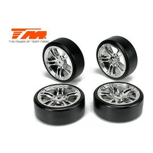 E4D mounted drift tyre & rim Silver-Team Magic-ProHobbies
