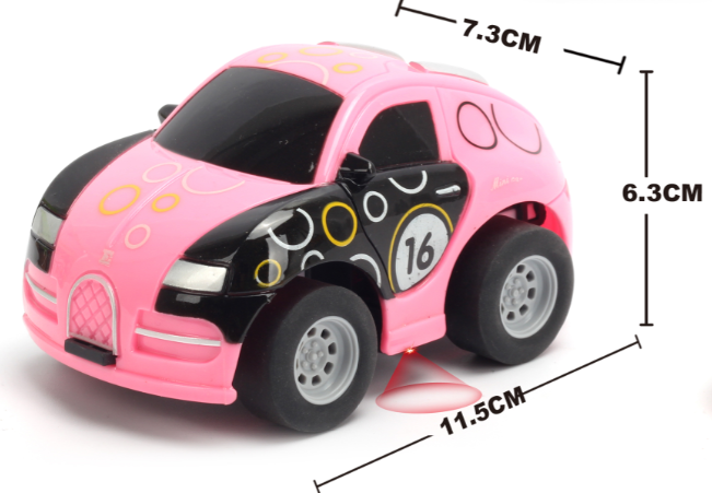 1:43 Q version Bugatti graffito car Pink Body, (Requires AA