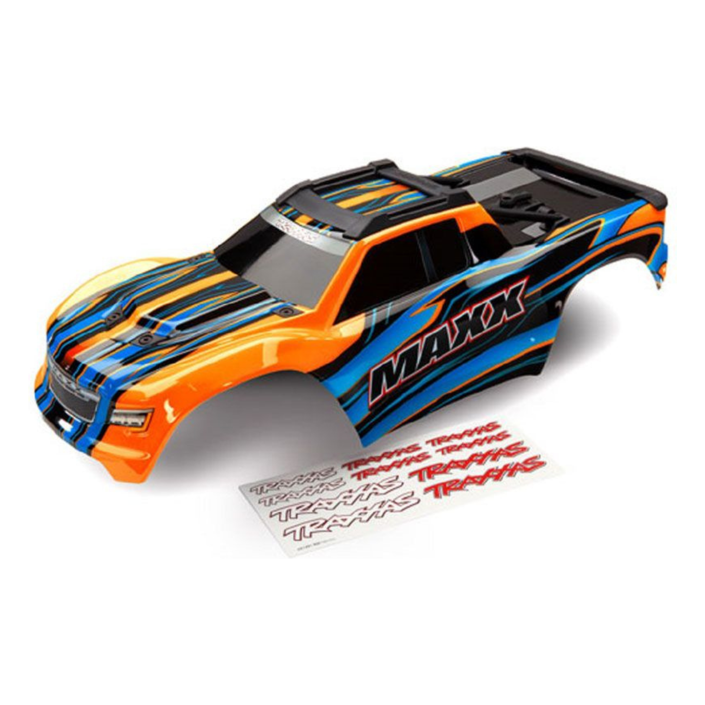 TRAXXAS BODY MAXX ORANGE (PAINTED) + DECAL SHEET-Traxxas-ProHobbies