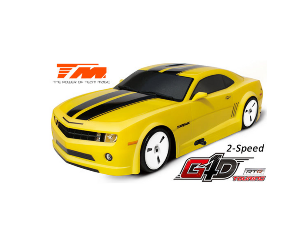 
                  
                    TEAM MAGIC 1/10 NITRO - 4WD TOURING CAMARO RTR - PULL START - 2-SPEED
                  
                