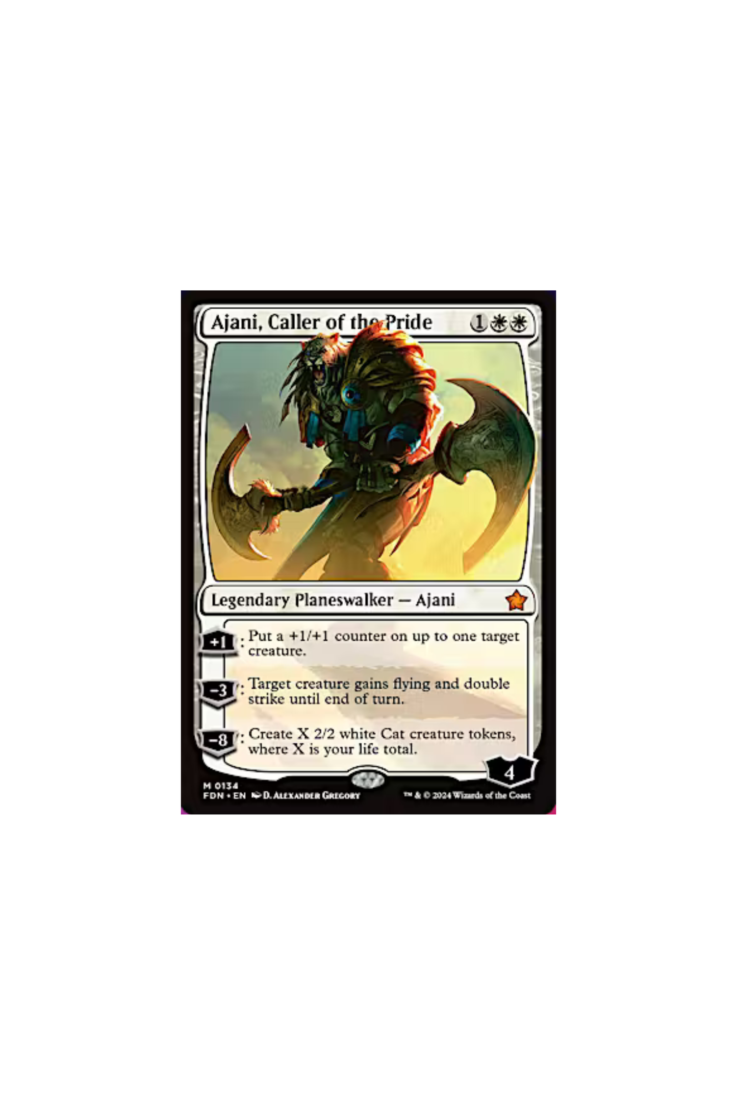 Magic the Gathering Foundations: Ajani, Caller of the Pride (0134)-Magic The Gathering-ProHobbies