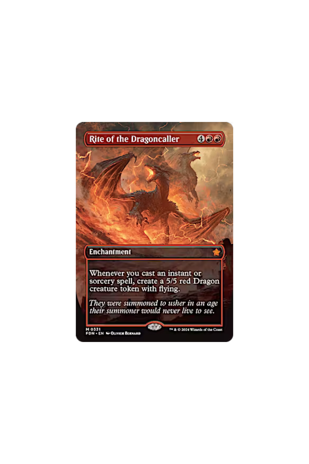 Magic the Gathering Foundations: Rite of the Dragoncaller (0331 - Borderless)-Magic The Gathering-ProHobbies