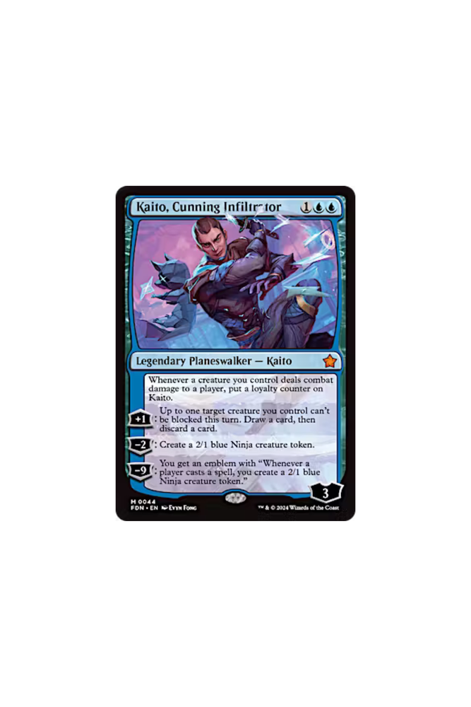 Magic the Gathering Foundations: Kaito, Cunning Infiltrator + Emblem (0044)-Magic The Gathering-ProHobbies