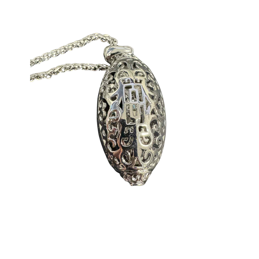 Spinning 4-Sided Silver Dice Necklace