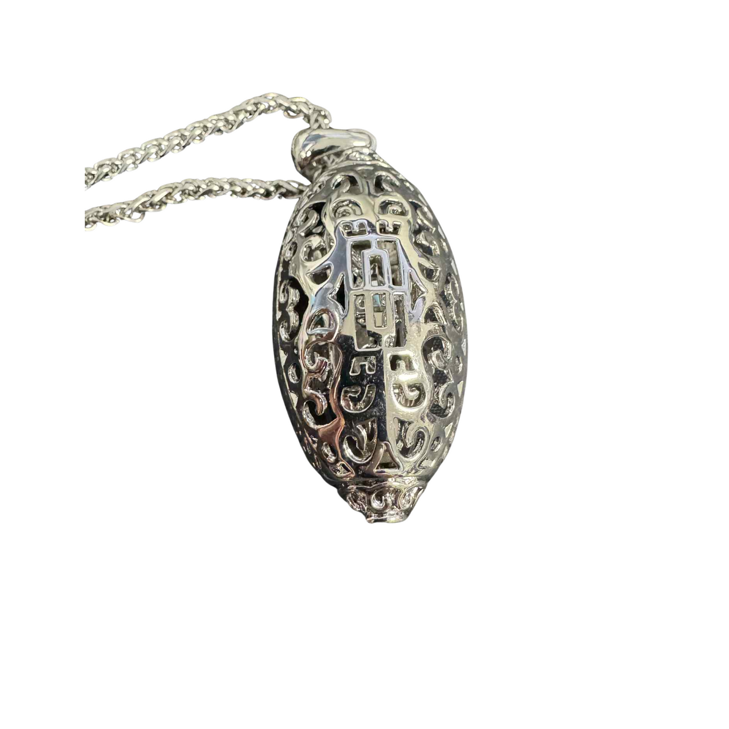 Spinning 4-Sided Silver Dice Necklace