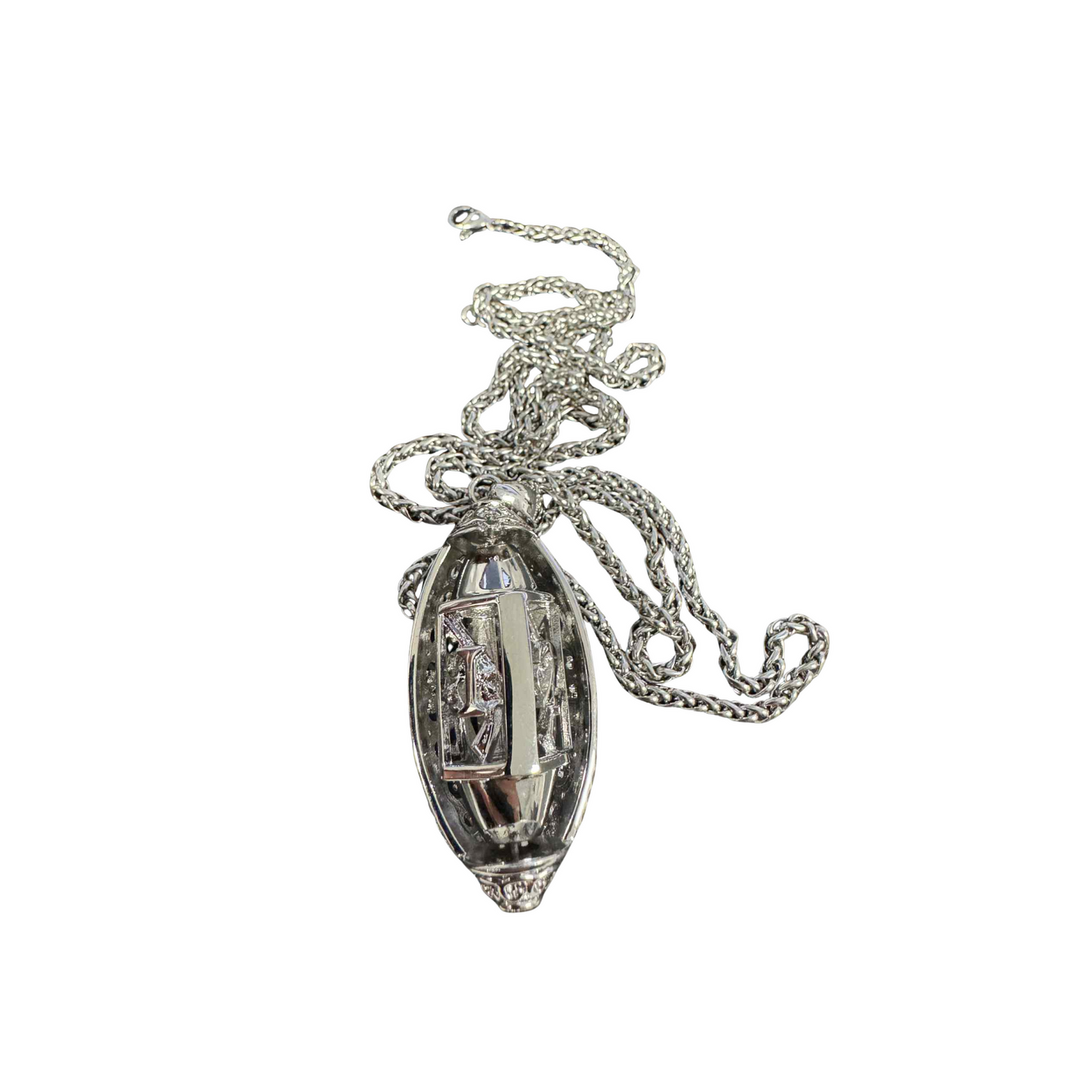 Spinning 4-Sided Silver Dice Necklace