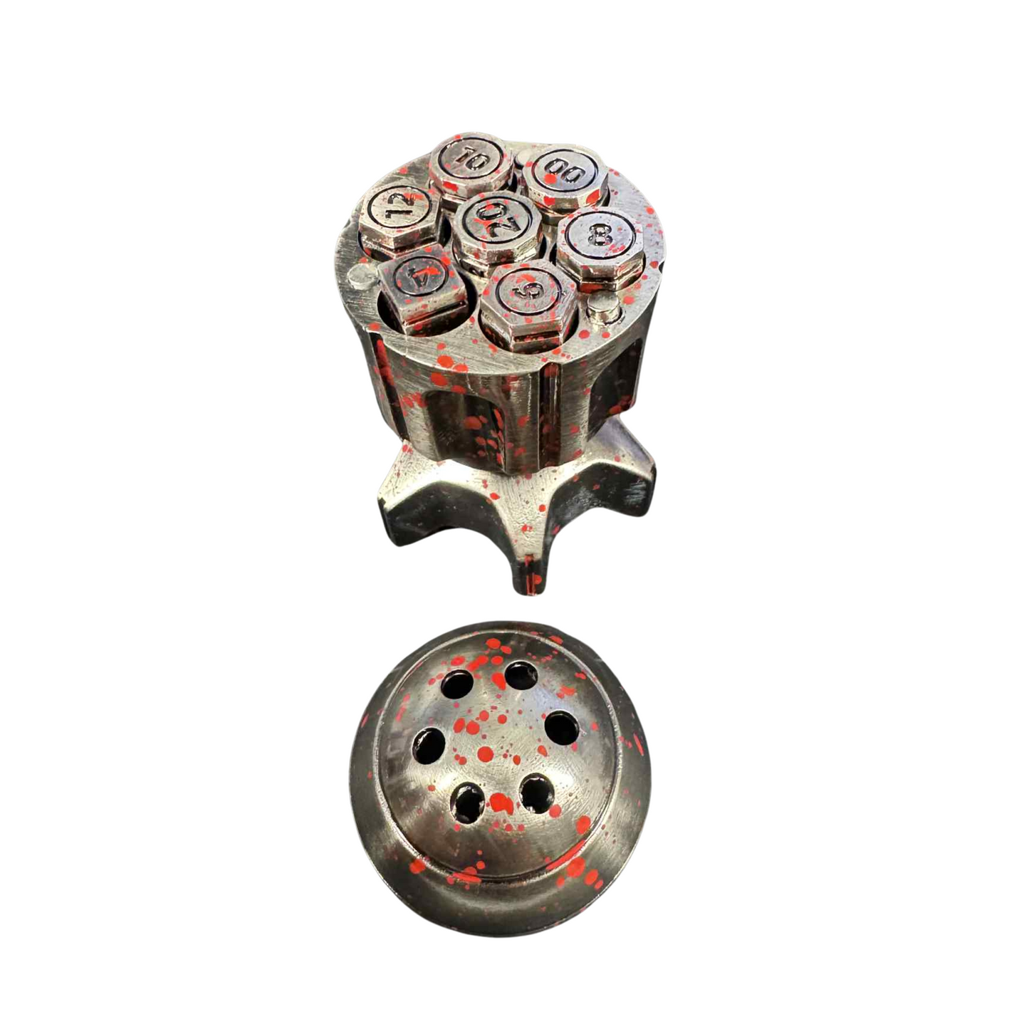 
                  
                    Metal Bullet Dice 7pcs Set + Spinning Chamber Holder - Available in 2 Colours!
                  
                